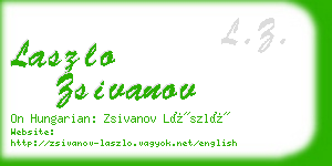 laszlo zsivanov business card